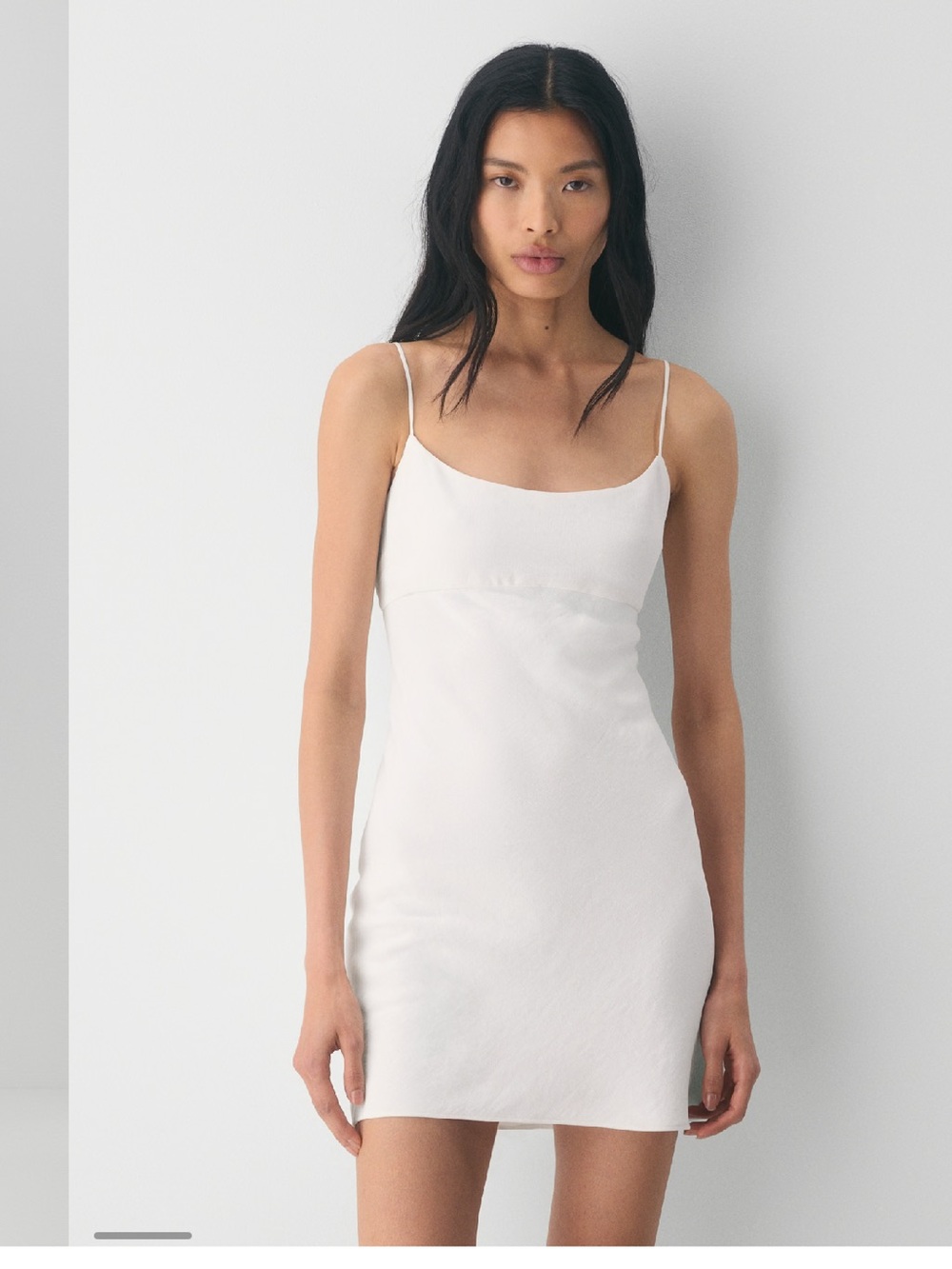Aritzia White Satin Mini Slip Dress